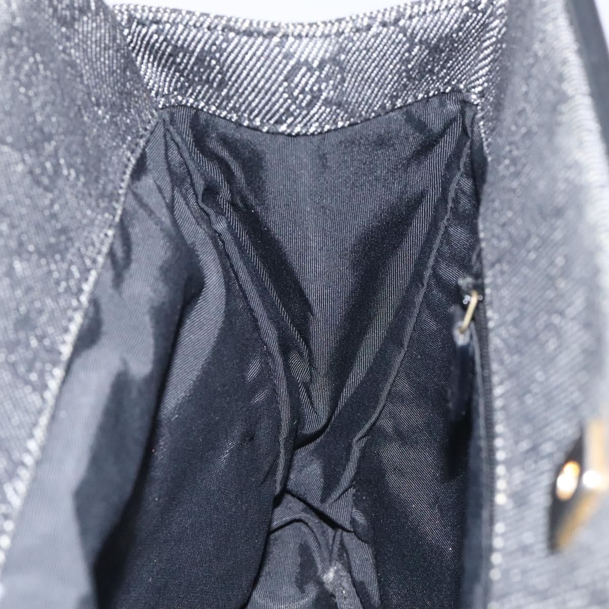 GUCCI GG Canvas Shoulder Bag Black Gold 92730 Auth 117062
