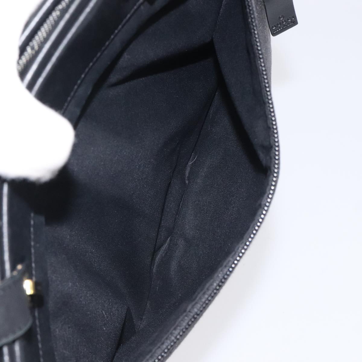 GUCCI GG Canvas Shoulder Bag Black Gold 92730 Auth 117062