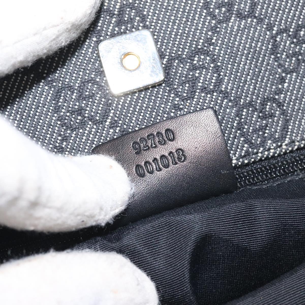 GUCCI GG Canvas Shoulder Bag Black Gold 92730 Auth 117062