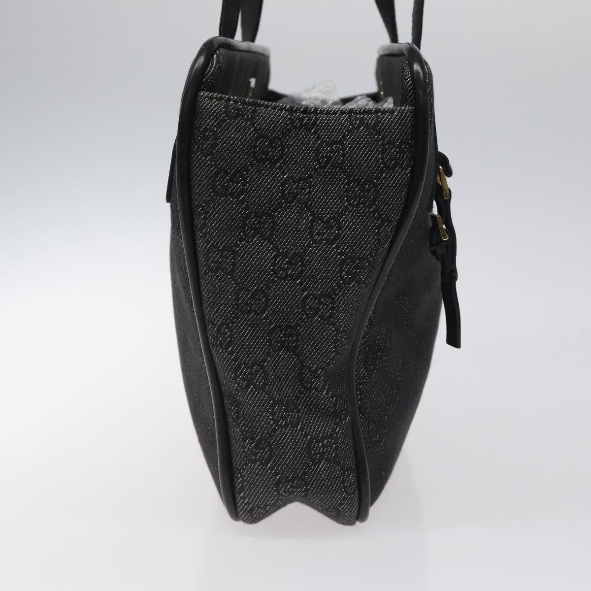 GUCCI GG Canvas Shoulder Bag Black Gold 92730 Auth 117062