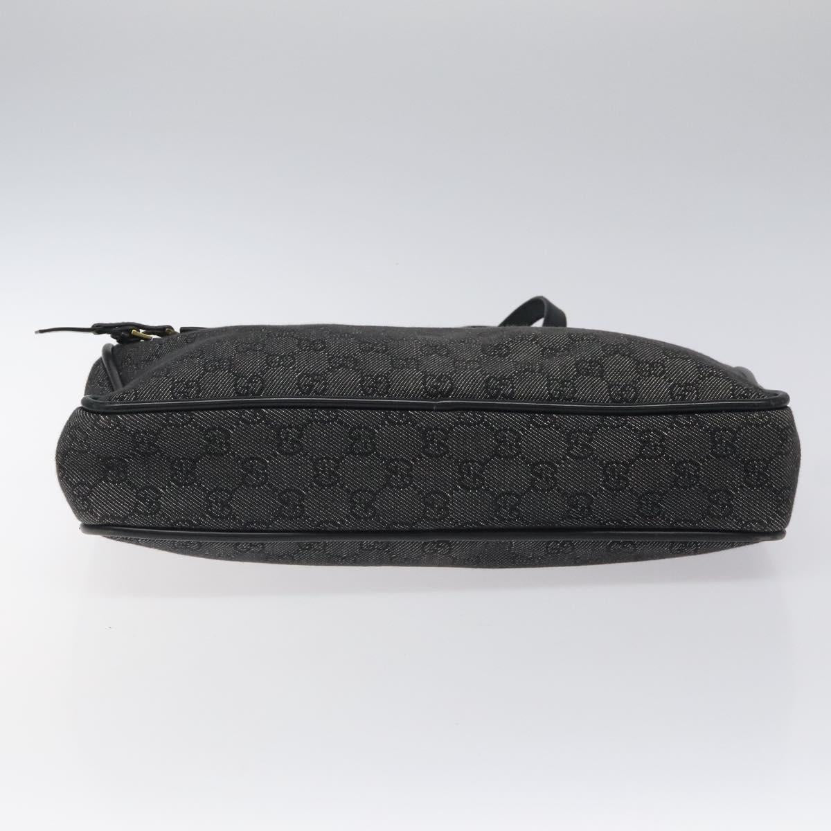 GUCCI GG Canvas Shoulder Bag Black Gold 92730 Auth 117062