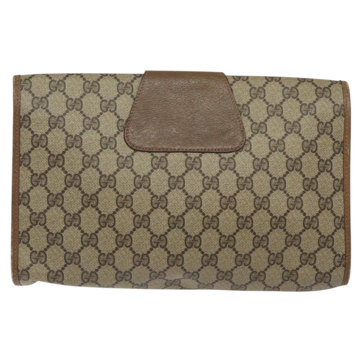 GUCCI GG Supreme Web Sherry Line Bag PVC Beige Green Red 89 01 031 Auth 117063