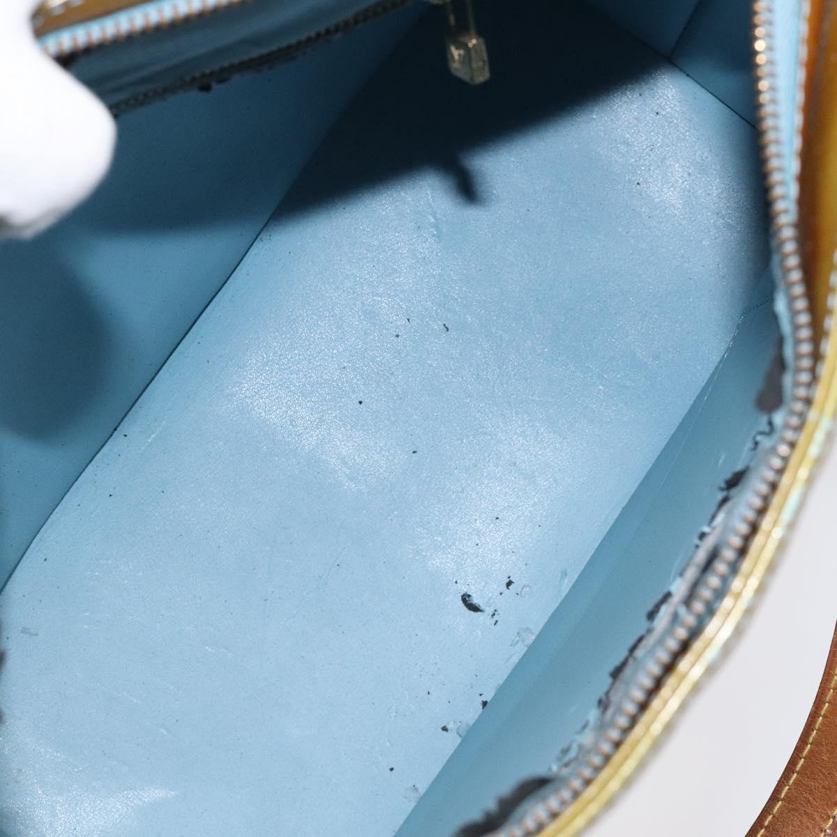 LOUIS VUITTON Monogram Vernis Houston Hand Bag Baby Blue M91005 LV Auth 117101