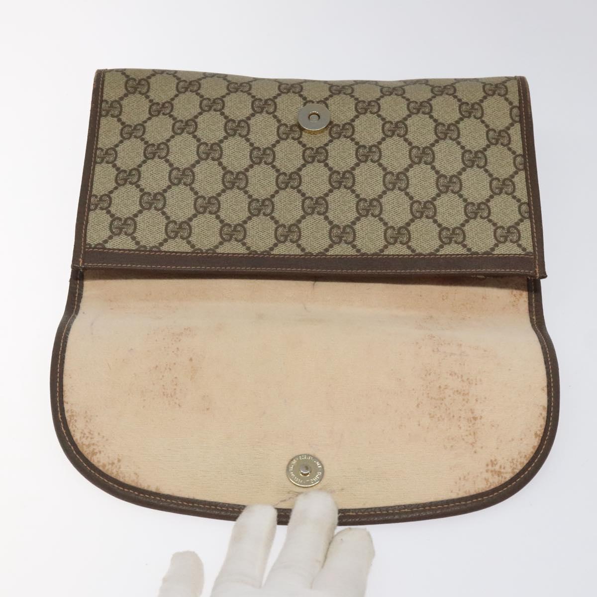 GUCCI GG Supreme Web Sherry Line Bag PVC Beige Green Red 156 01 030 Auth 117104