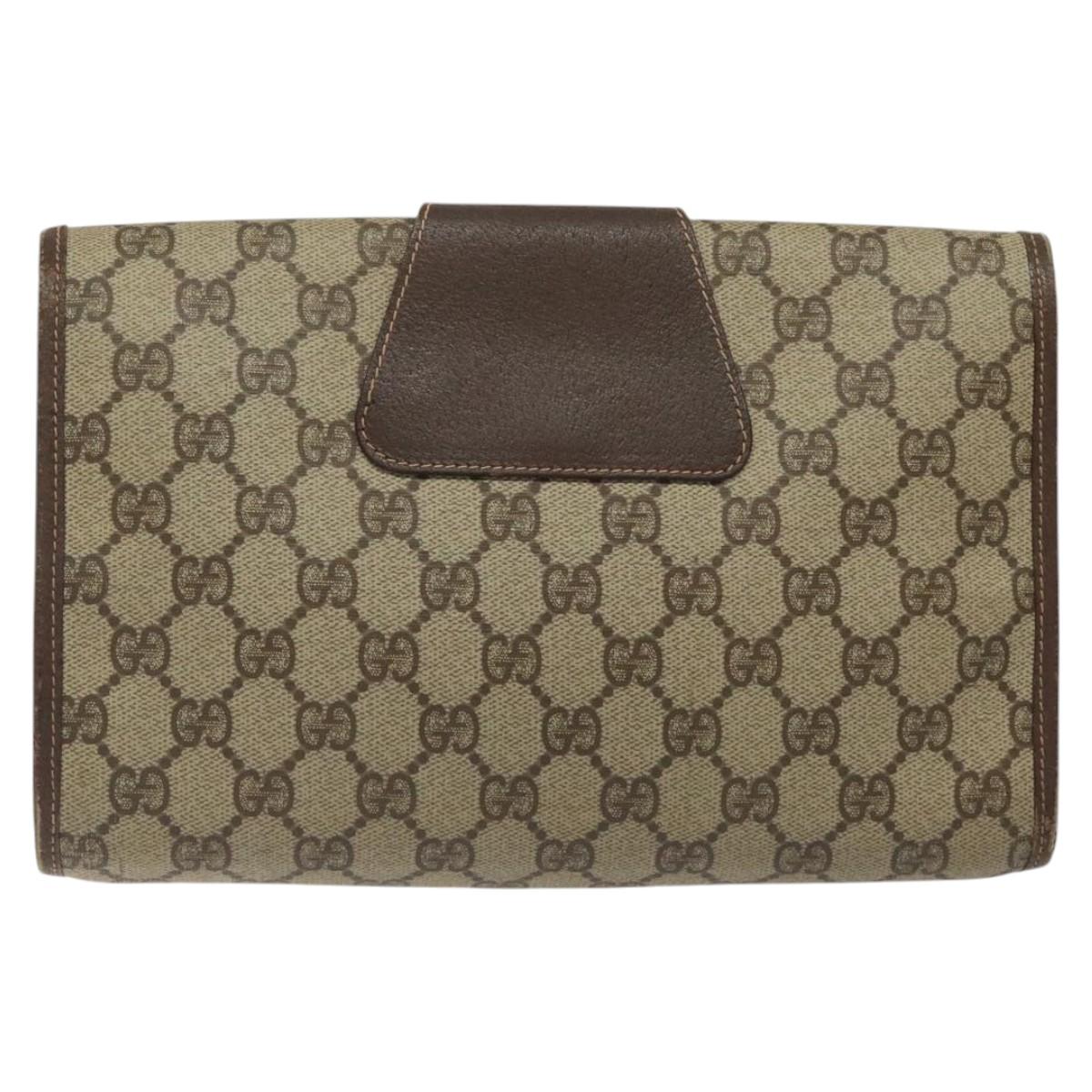 GUCCI GG Supreme Web Sherry Line Bag PVC Beige Green Red 156 01 030 Auth 117104