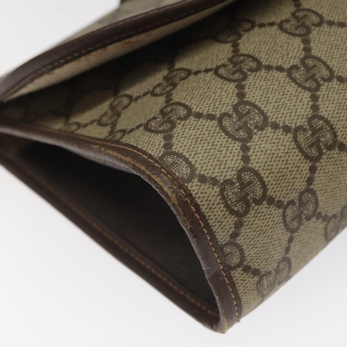 GUCCI GG Supreme Web Sherry Line Bag PVC Beige Green Red 156 01 030 Auth 117104