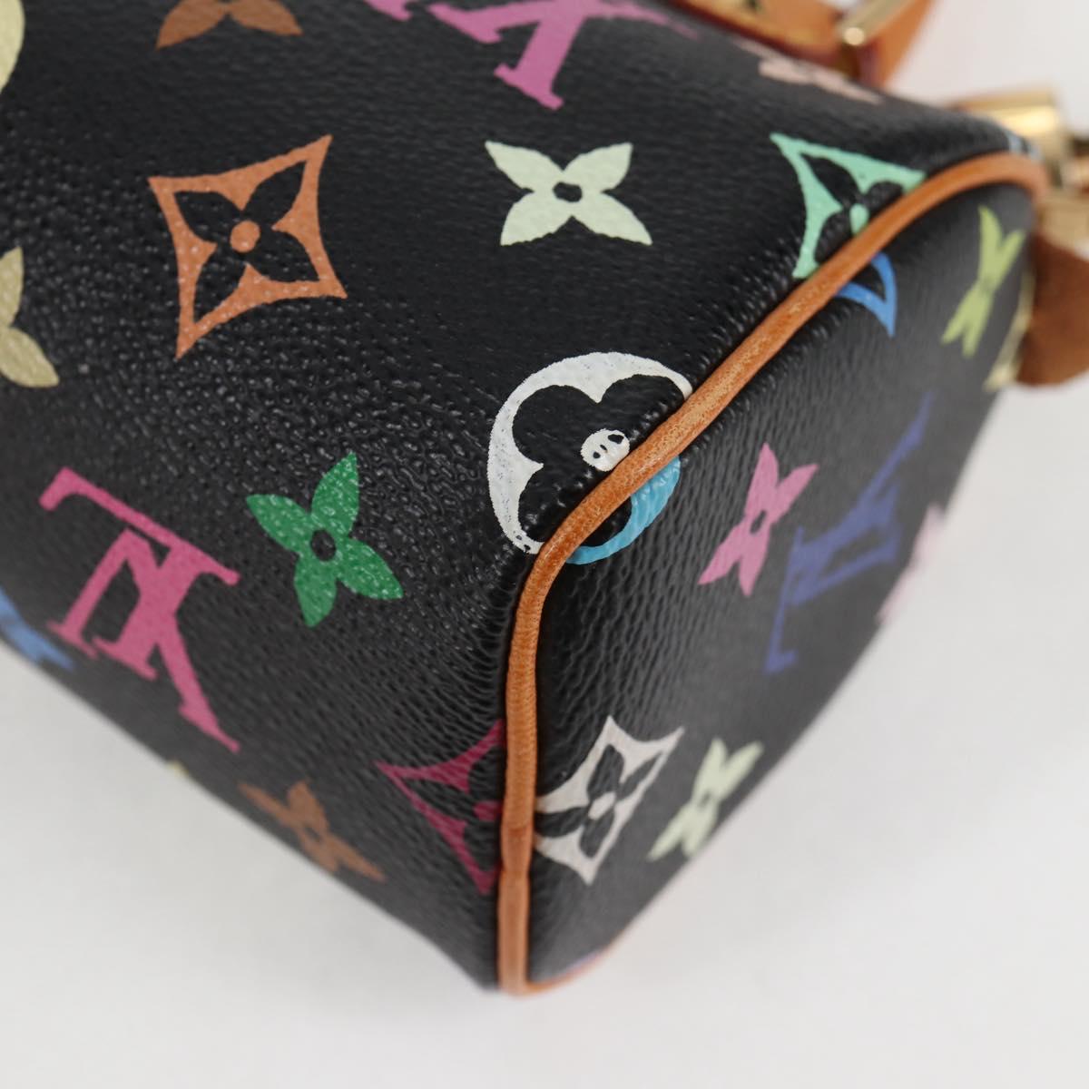 LOUIS VUITTON Monogram Multicolor Mini Speedy Bag Black M92644 LV Auth 117106AM