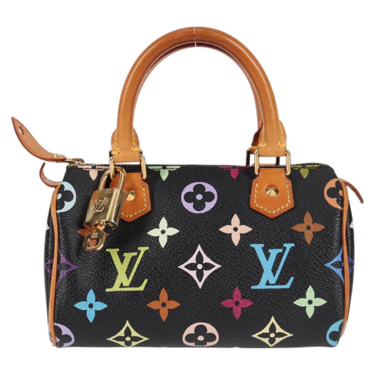LOUIS VUITTON Monogram Multicolor Mini Speedy Bag Black M92644 LV Auth 117106AM