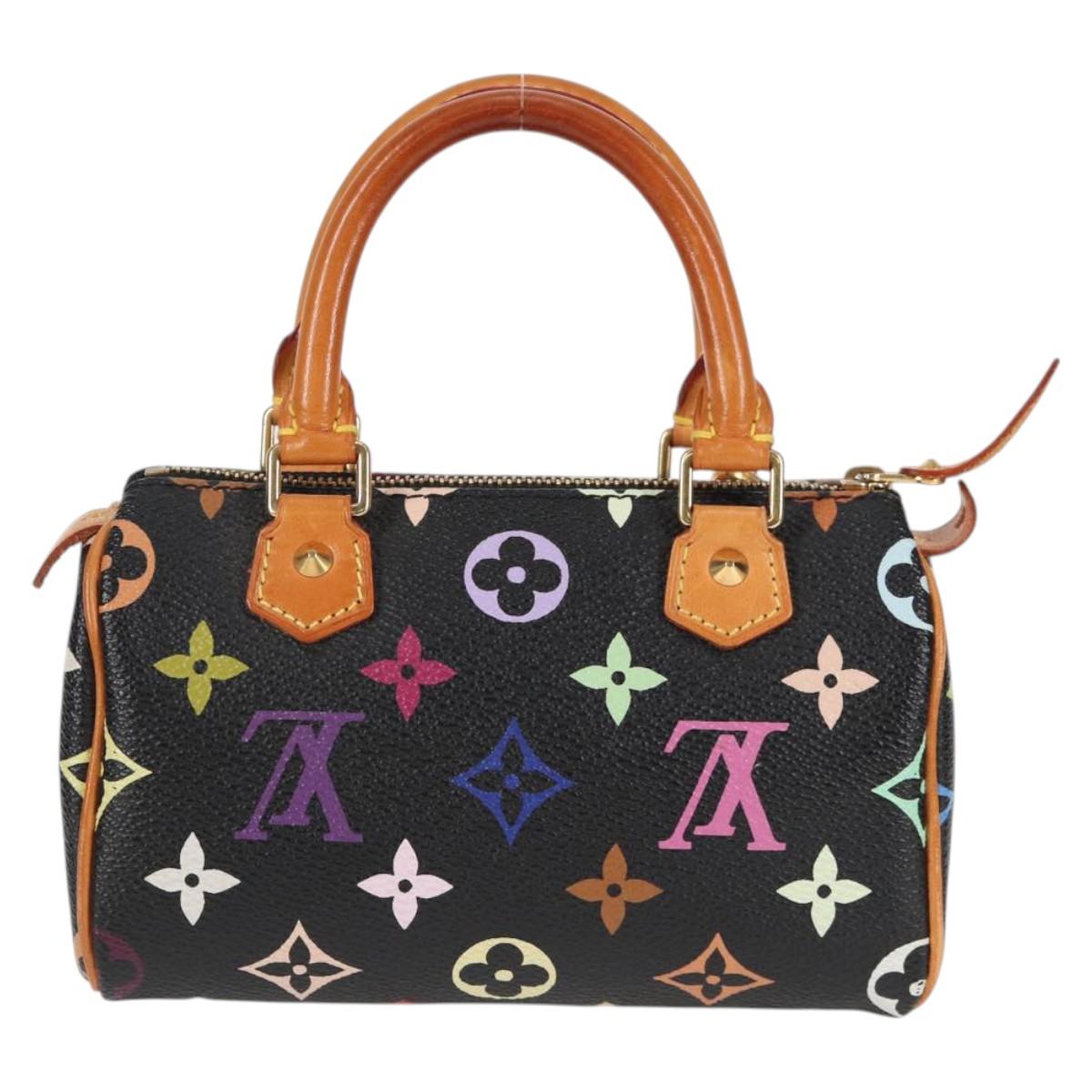 LOUIS VUITTON Monogram Multicolor Mini Speedy Bag Black M92644 LV Auth 117106AM
