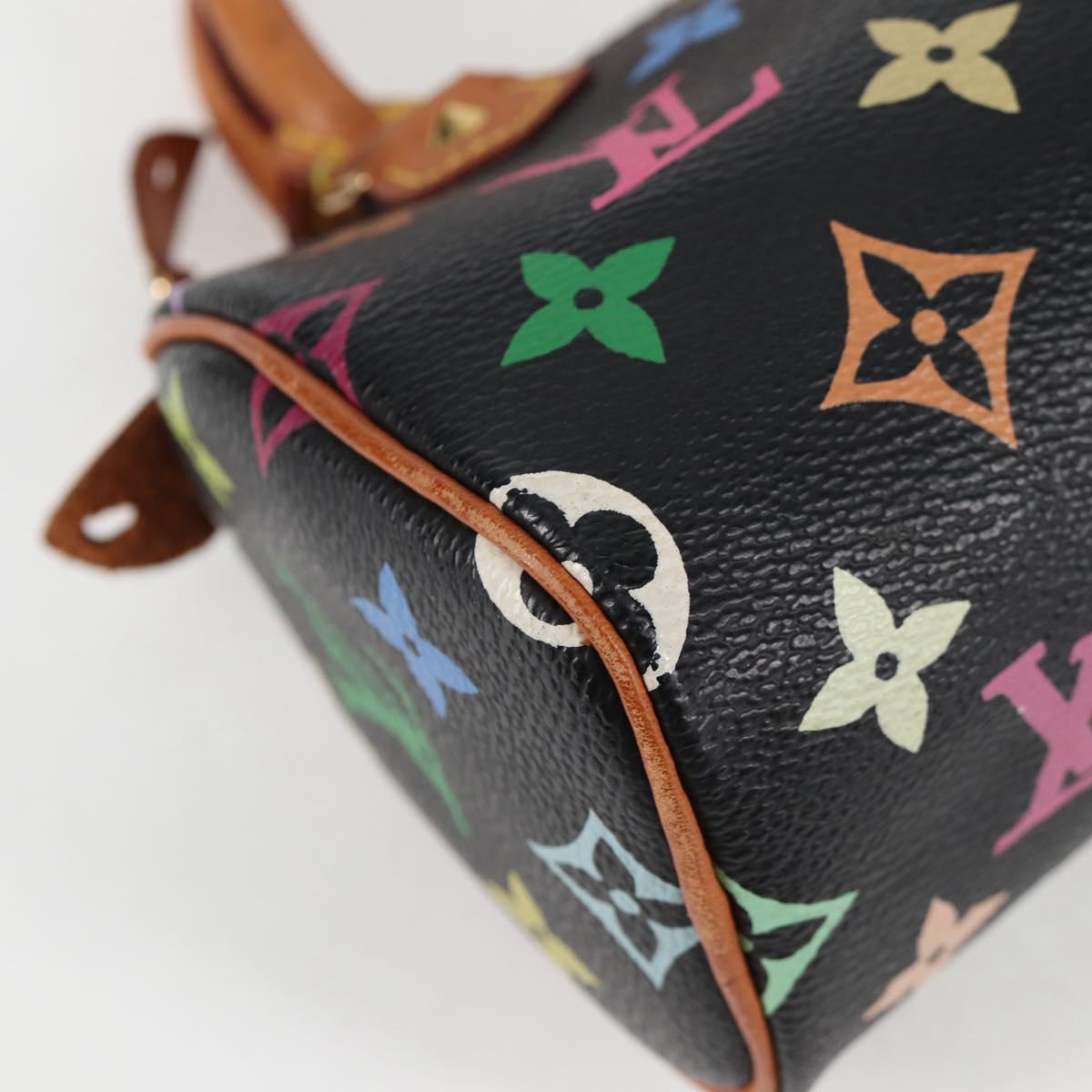LOUIS VUITTON Monogram Multicolor Mini Speedy Bag Black M92644 LV Auth 117107AM