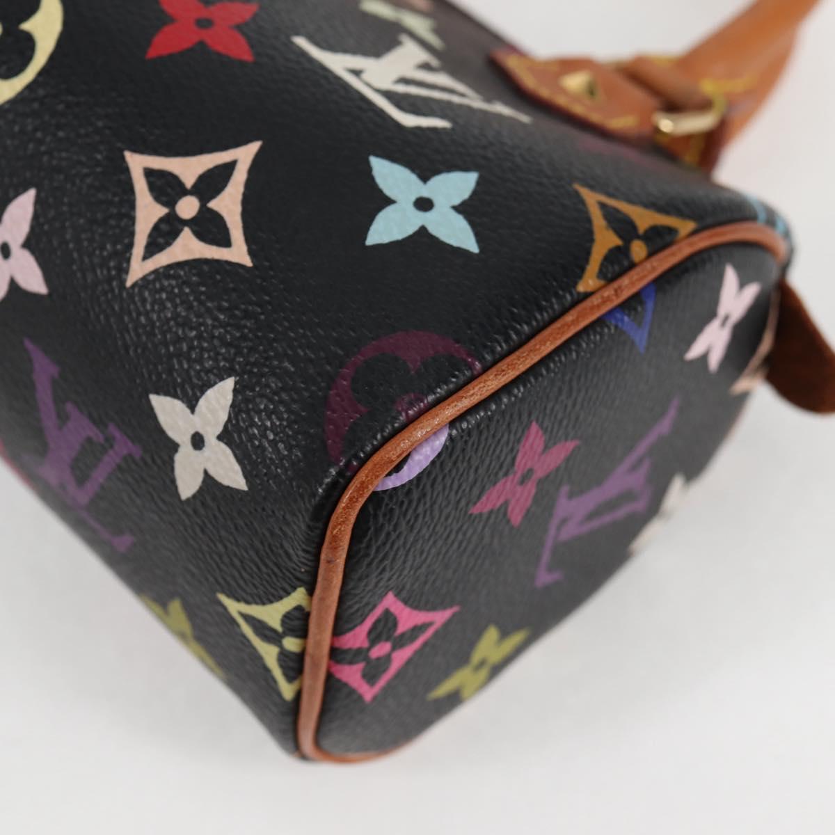 LOUIS VUITTON Monogram Multicolor Mini Speedy Bag Black M92644 LV Auth 117107AM