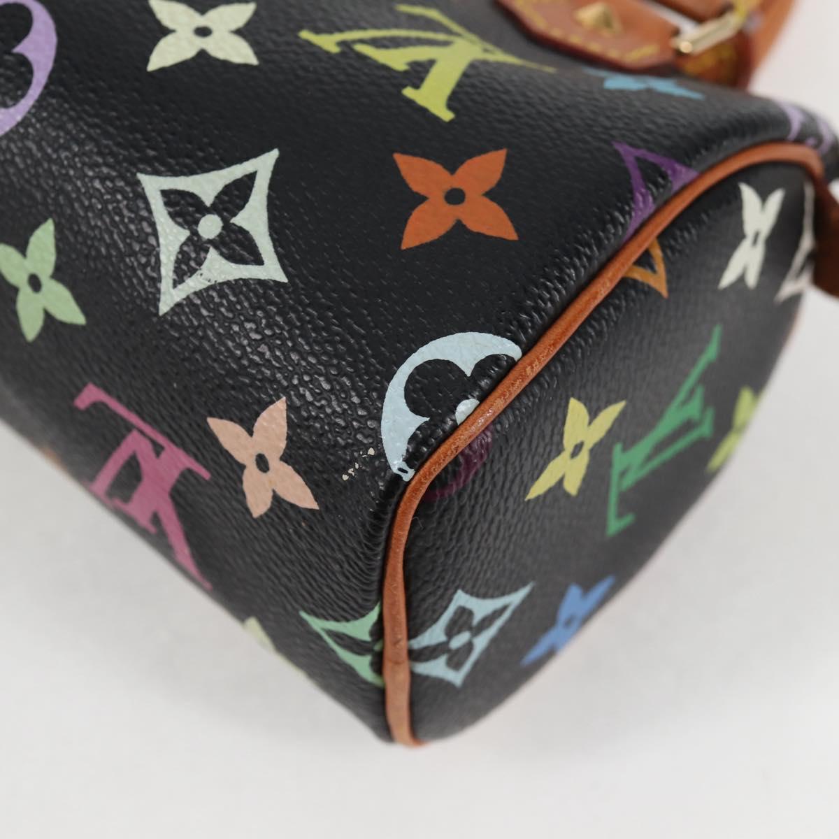 LOUIS VUITTON Monogram Multicolor Mini Speedy Bag Black M92644 LV Auth 117107AM
