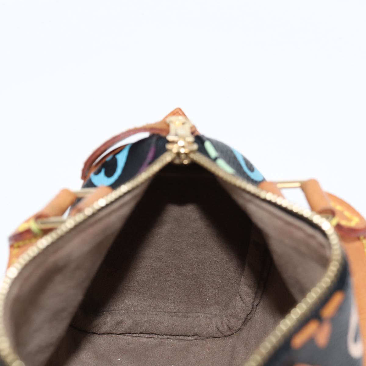 LOUIS VUITTON Monogram Multicolor Mini Speedy Bag Black M92644 LV Auth 117107AM