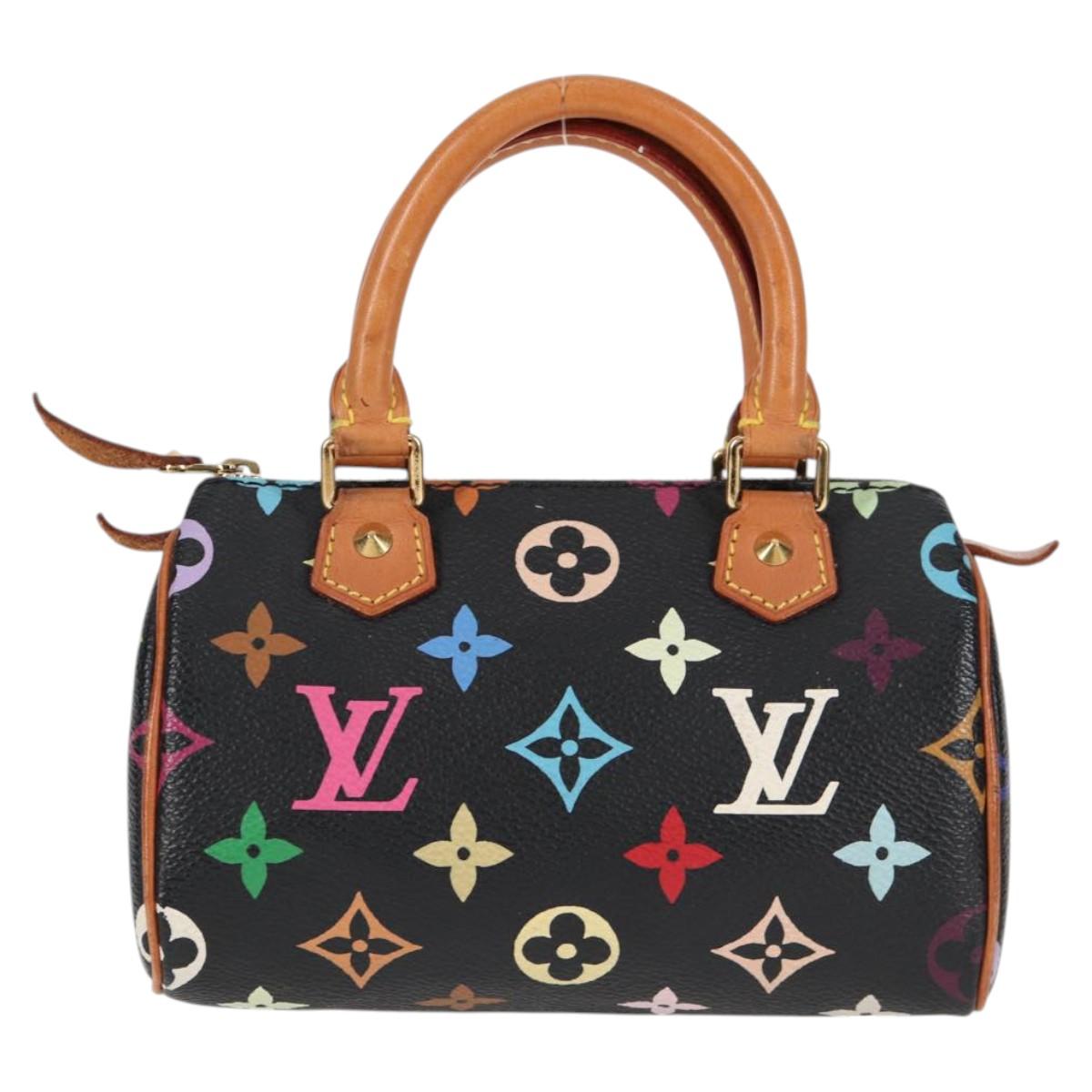 LOUIS VUITTON Monogram Multicolor Mini Speedy Bag Black M92644 LV Auth 117107AM