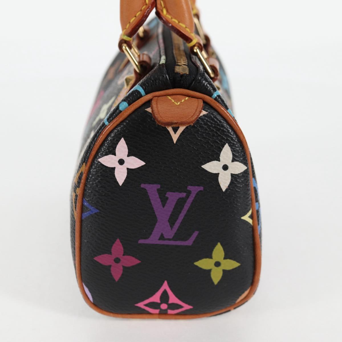 LOUIS VUITTON Monogram Multicolor Mini Speedy Bag Black M92644 LV Auth 117107AM