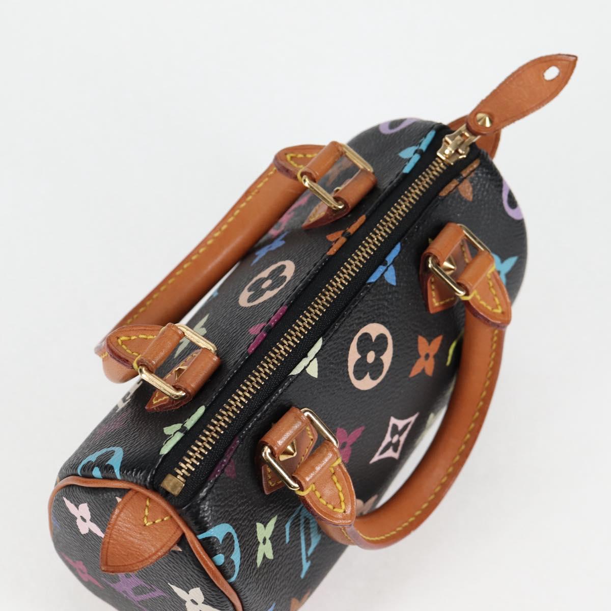 LOUIS VUITTON Monogram Multicolor Mini Speedy Bag Black M92644 LV Auth 117107AM