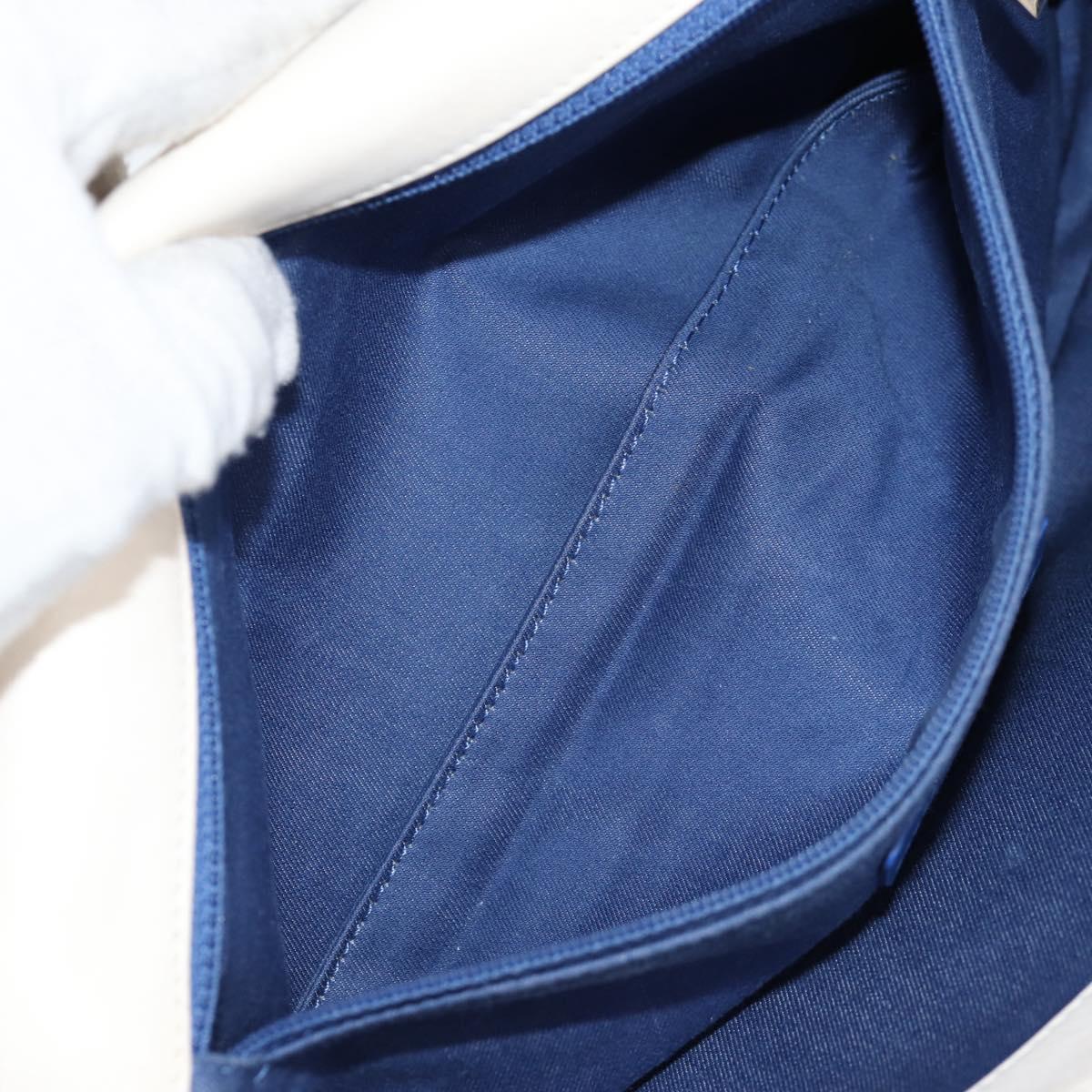 CHANEL Chain Shoulder Bag Canvas White Multicolor CC Auth 117109AM