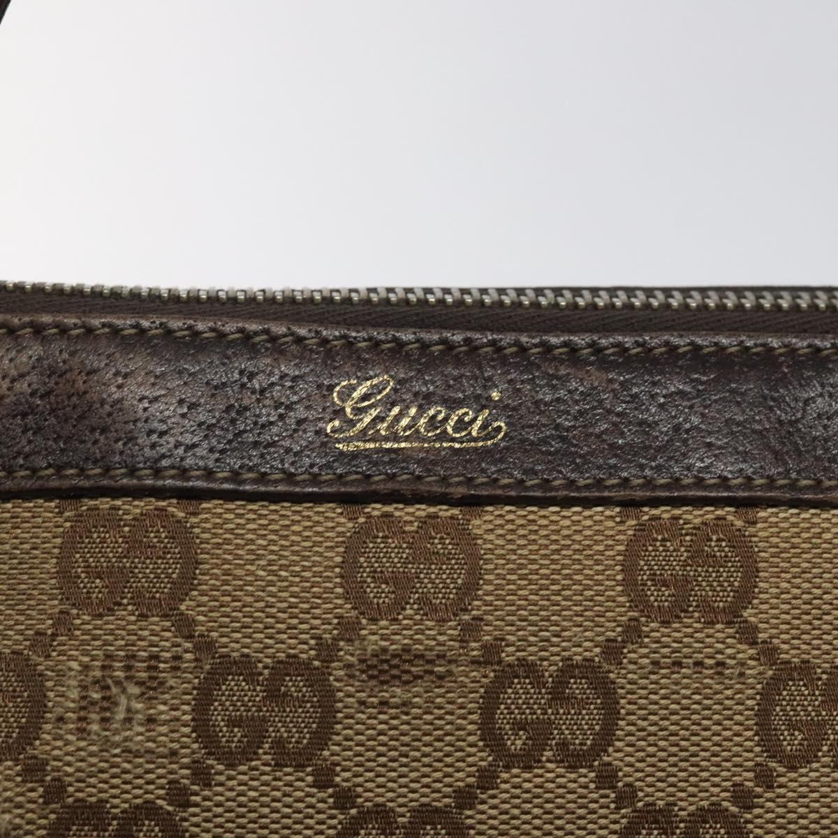 GUCCI GG Canvas Tote Bag Beige Gold 141470 Auth 117117