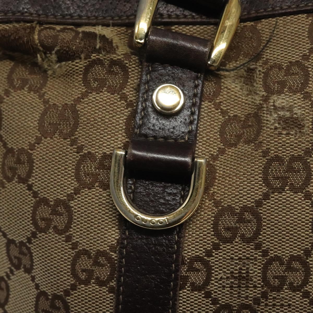 GUCCI GG Canvas Tote Bag Beige Gold 141470 Auth 117117