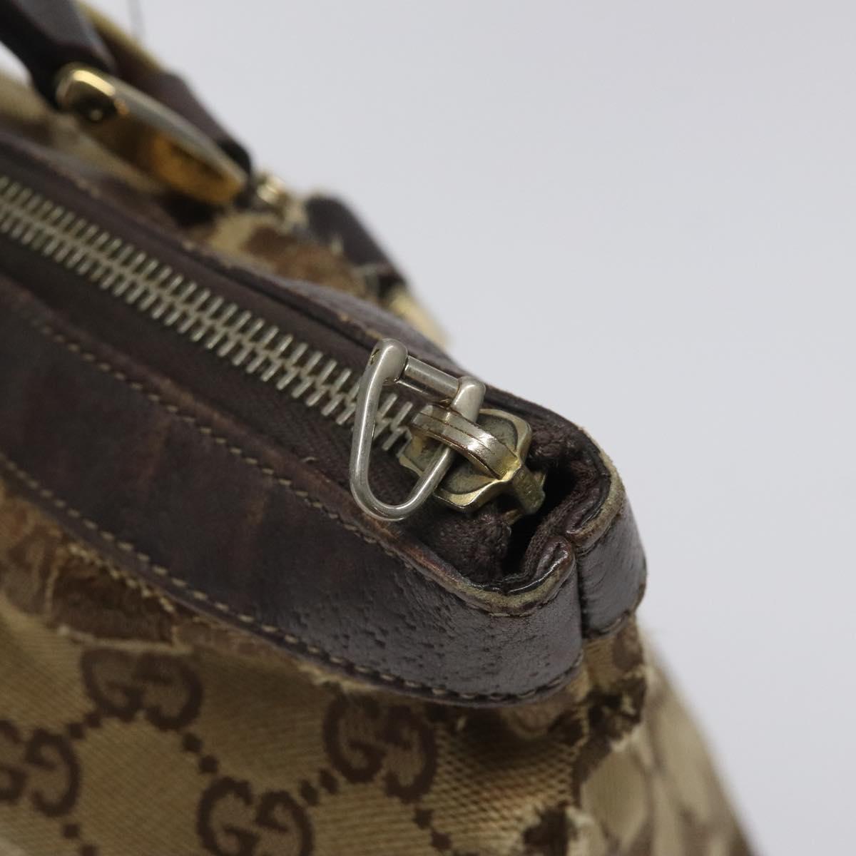 GUCCI GG Canvas Tote Bag Beige Gold 141470 Auth 117117