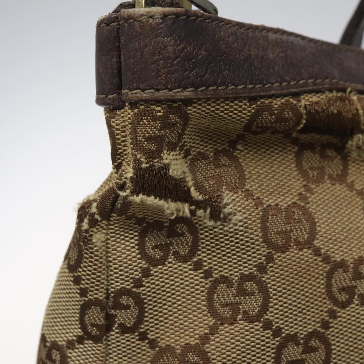 GUCCI GG Canvas Tote Bag Beige Gold 141470 Auth 117117
