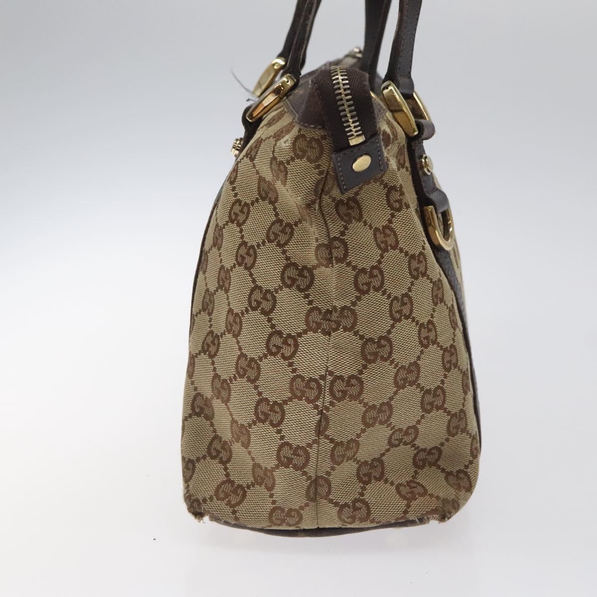 GUCCI GG Canvas Tote Bag Beige Gold 141470 Auth 117117