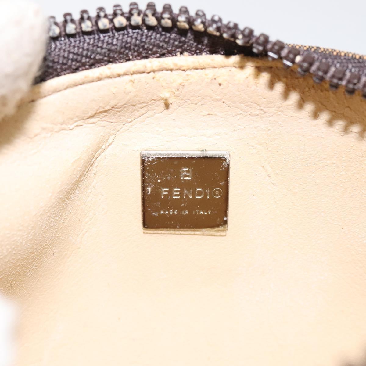 FENDI Zucca Canvas Pouch Black Brown Auth 117119