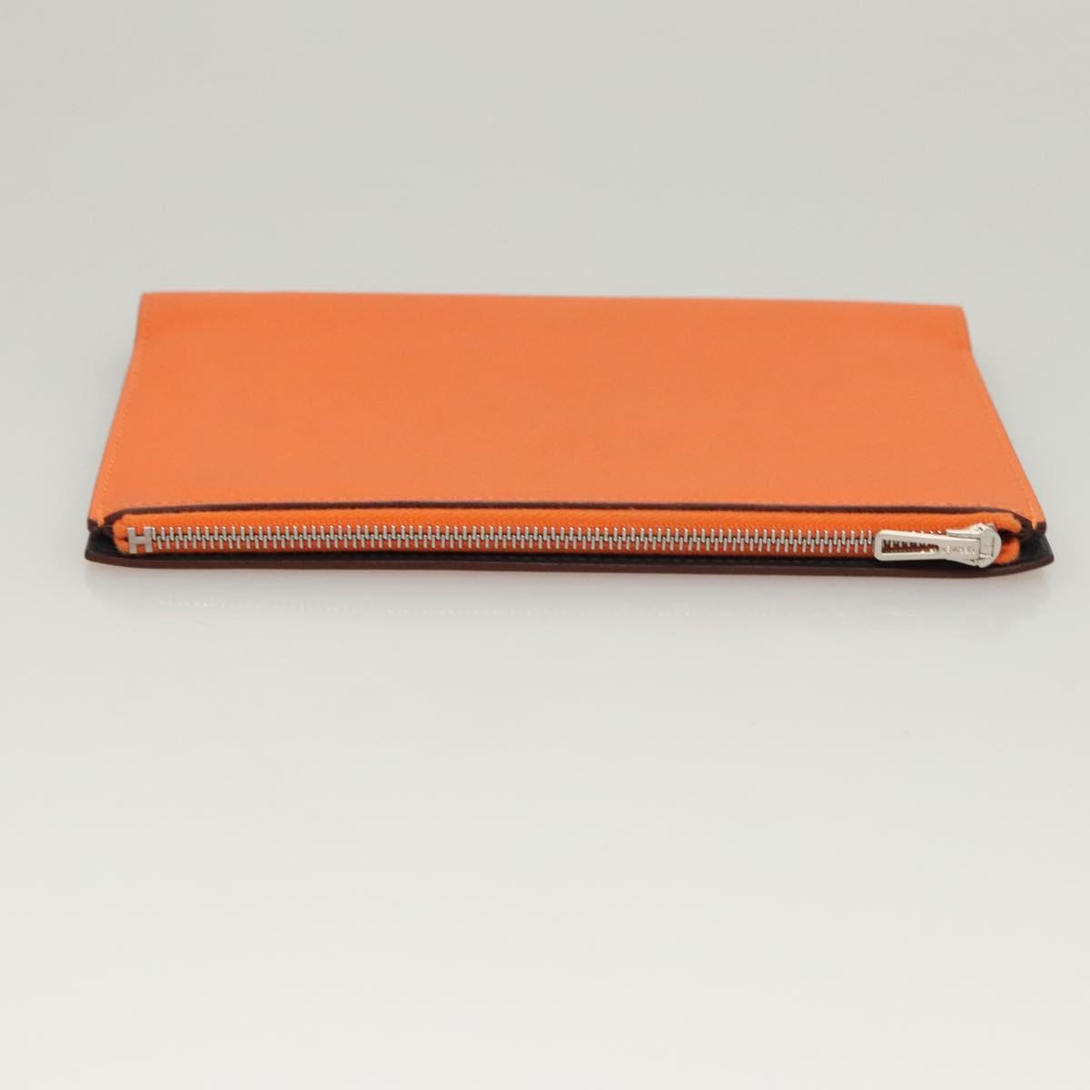 HERMES EA Zip PM Day Planner Cover Vaux Swift Orange Auth 117190M