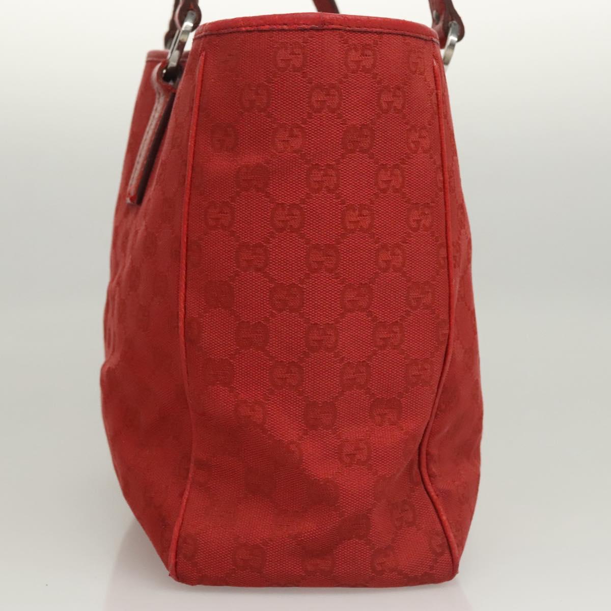 GUCCI GG Canvas Shoulder Bag Red 113017 Auth 117199