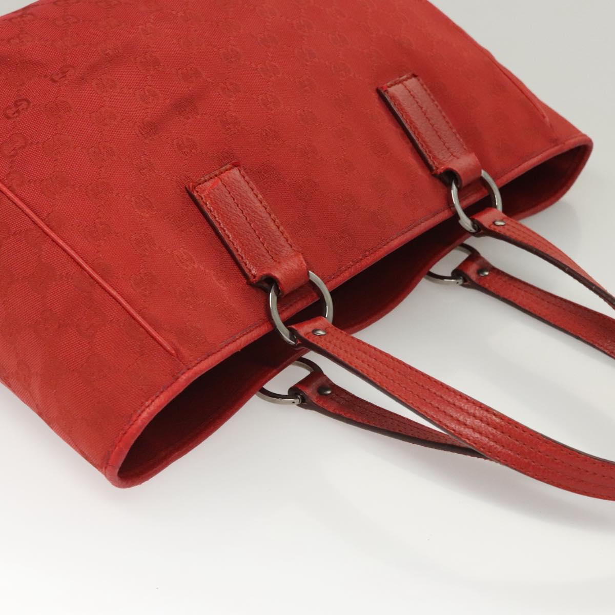 GUCCI GG Canvas Shoulder Bag Red 113017 Auth 117199