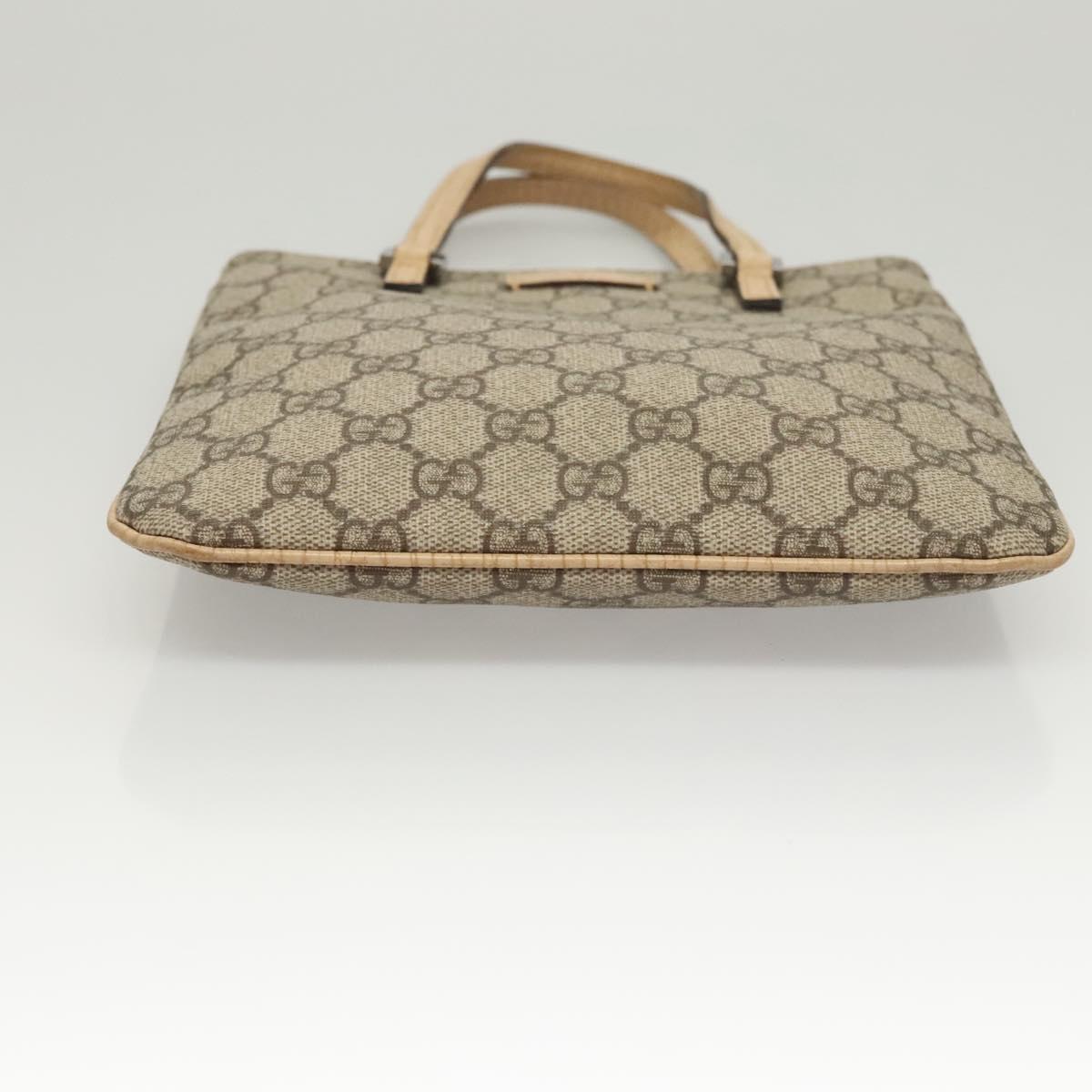 GUCCI GG Supreme Hand Bag PVC Leather Beige 114600 Auth 117203