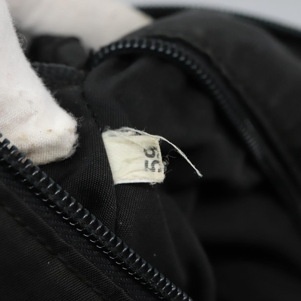 PRADA Hand Bag Nylon 2way Black Silver Auth 117219