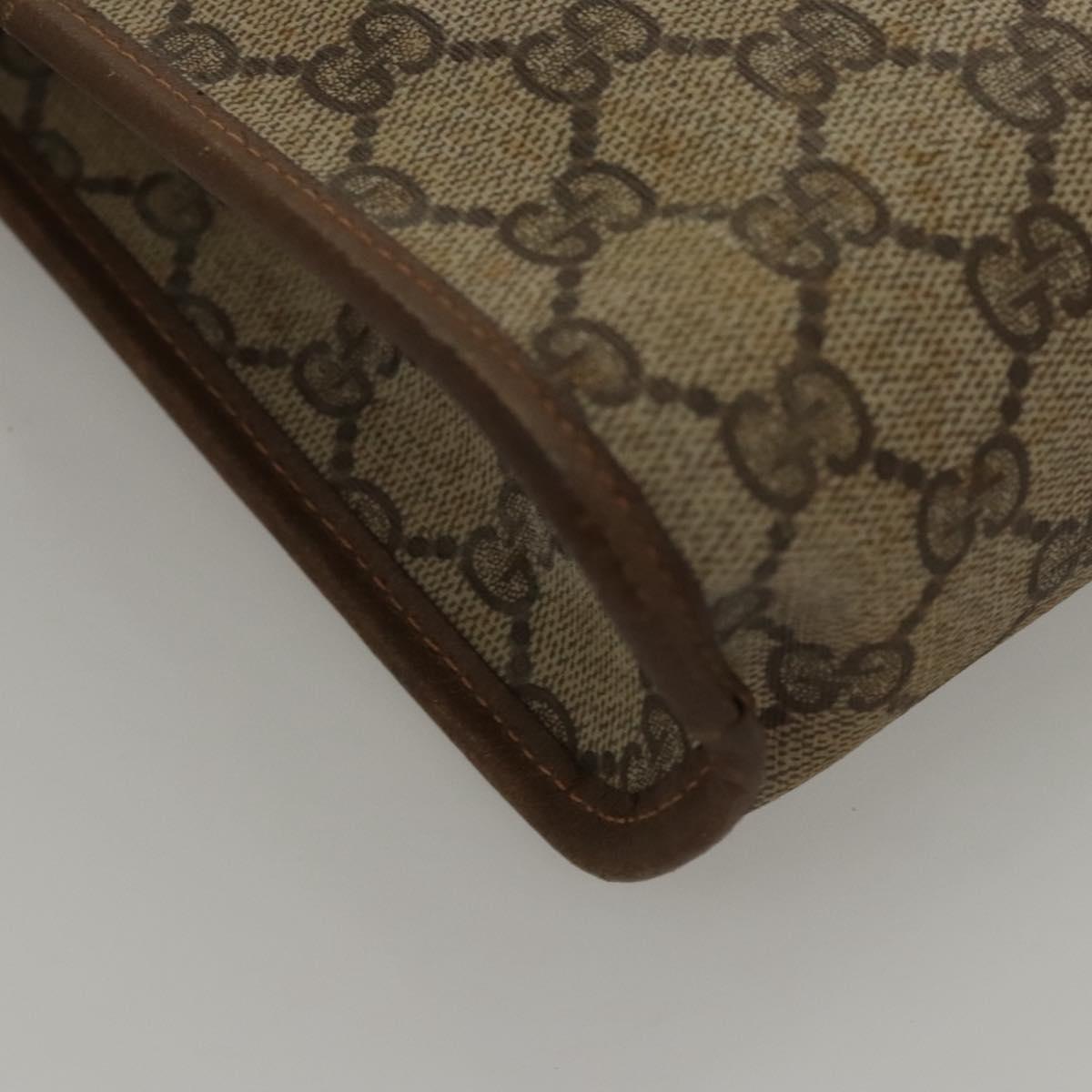 GUCCI GG Supreme Clutch Bag PVC Beige 111 01 037 Auth 117224