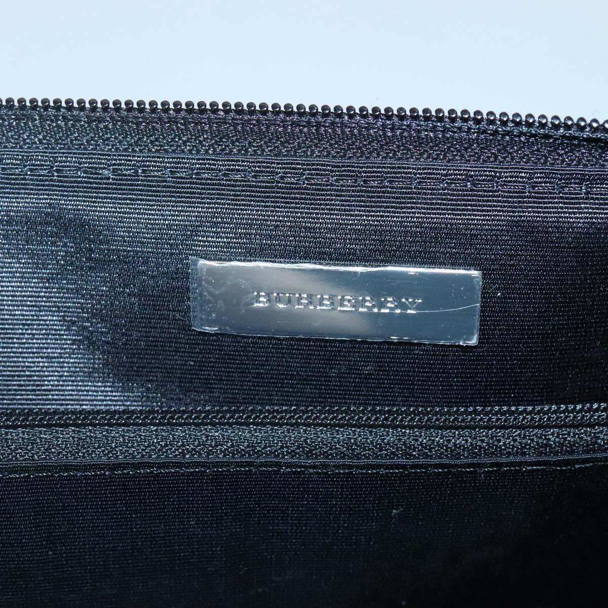 BURBERRY Nova Check Hand Bag Canvas Beige Silver Auth 117241V