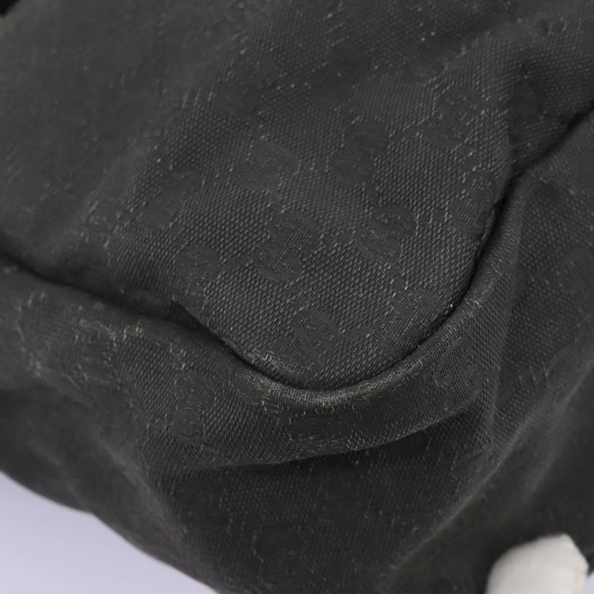 GUCCI GG Canvas Shoulder Bag Black Silver 223648 Auth 117257