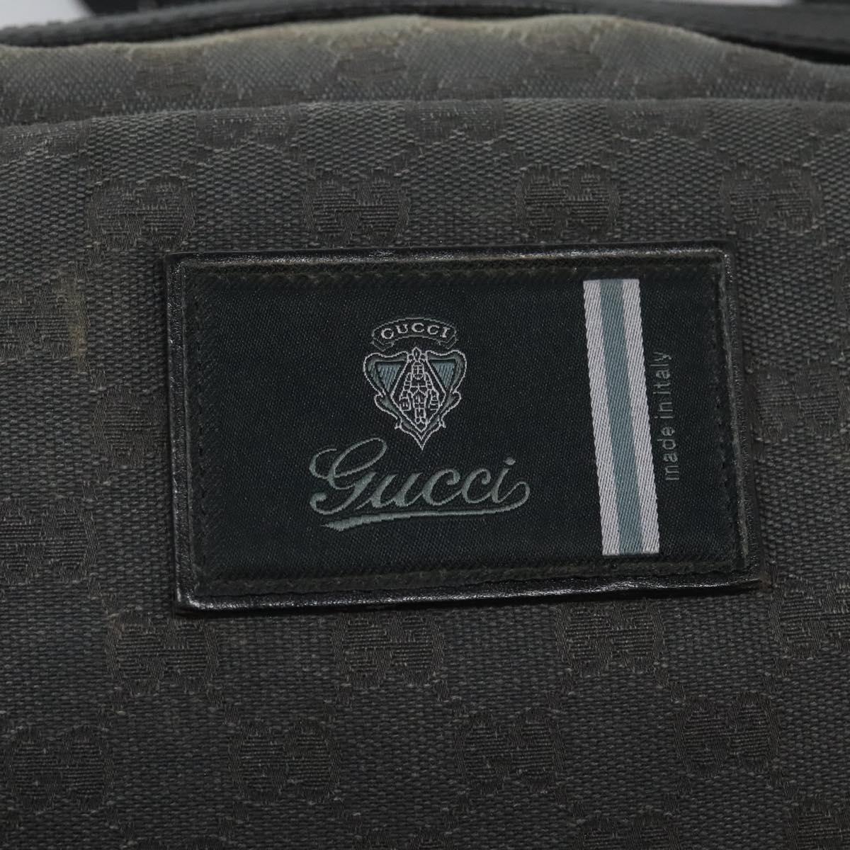 GUCCI GG Canvas Shoulder Bag Black Silver 223648 Auth 117257
