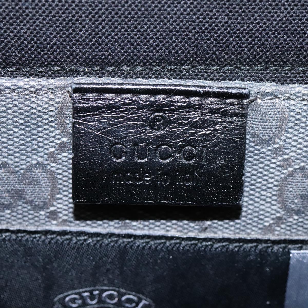 GUCCI GG Canvas Shoulder Bag Black Silver 223648 Auth 117257