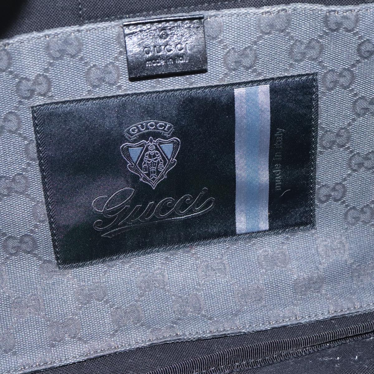 GUCCI GG Canvas Shoulder Bag Black Silver 223648 Auth 117257