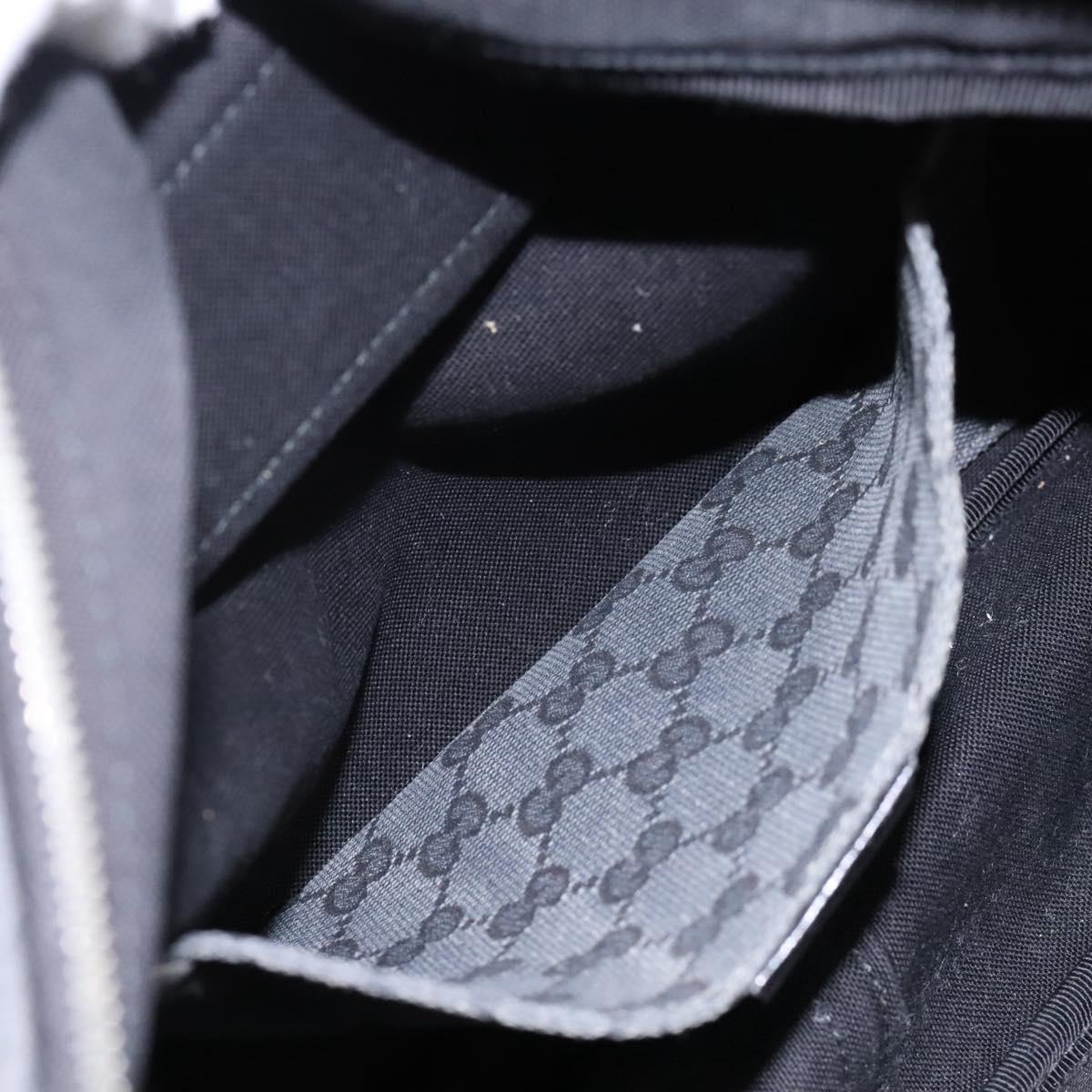 GUCCI GG Canvas Shoulder Bag Black Silver 223648 Auth 117257