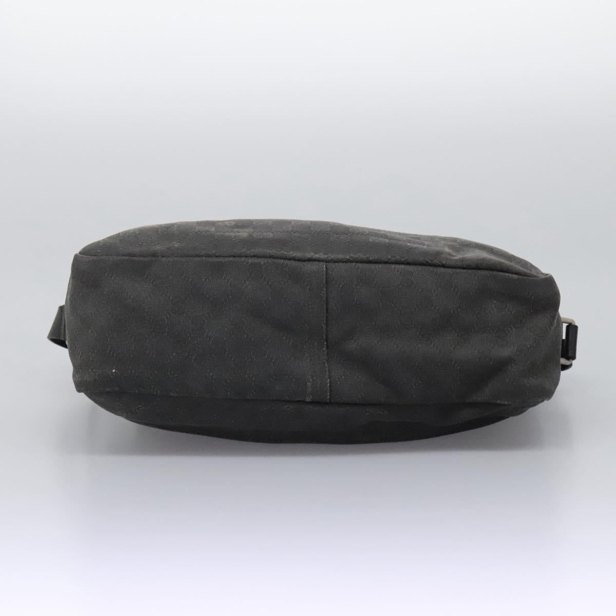 GUCCI GG Canvas Shoulder Bag Black Silver 223648 Auth 117257