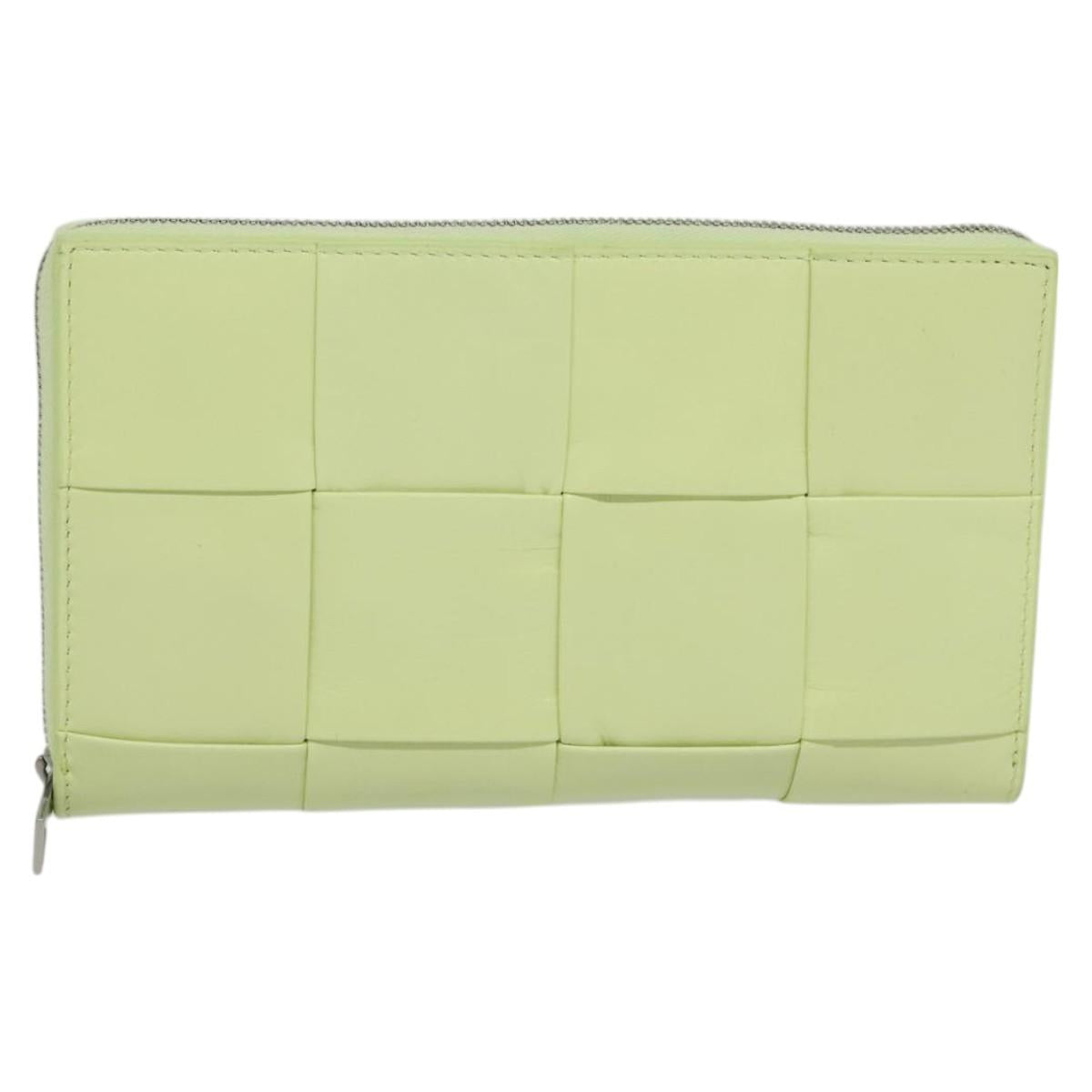 BOTTEGA VENETA INTRECCIATO Wallet Leather LIme Green Auth 117269M