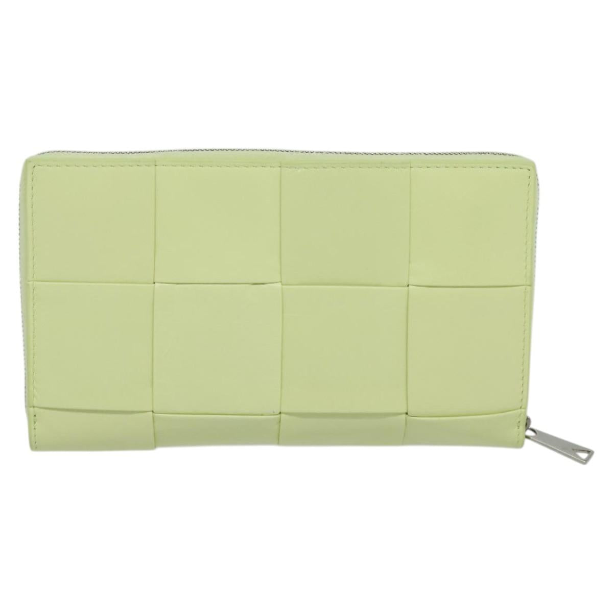 BOTTEGA VENETA INTRECCIATO Wallet Leather LIme Green Auth 117269AM