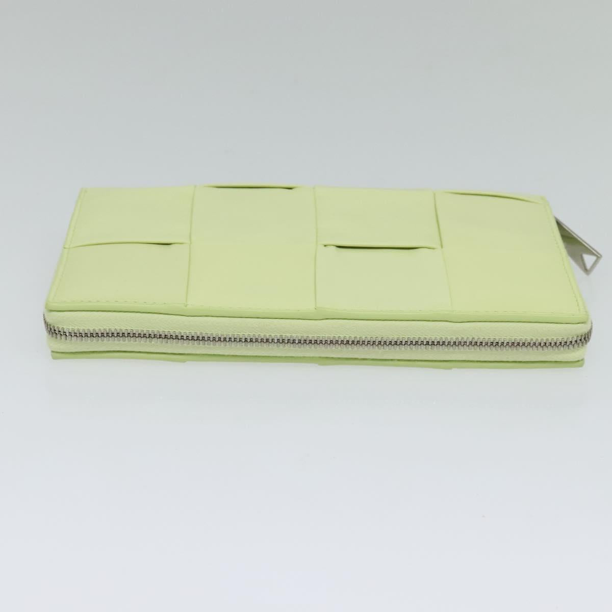 BOTTEGA VENETA INTRECCIATO Wallet Leather LIme Green Auth 117269M