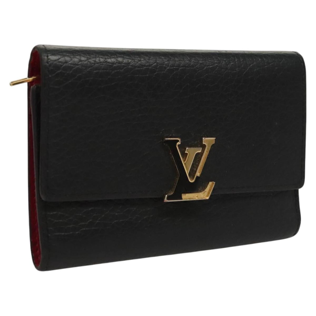 LOUIS VUITTON Portefeuille Capucines Compact Wallet Black M62157 LV Auth 117279