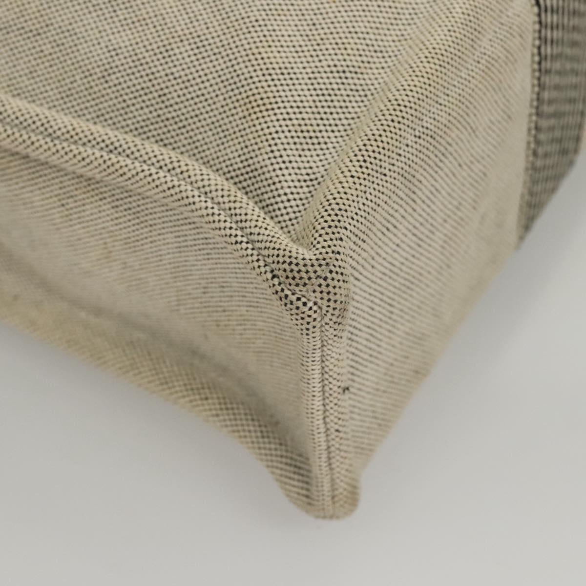 HERMES New Fourre Tout MM Hand Bag Canvas Gray Silver Auth 117285