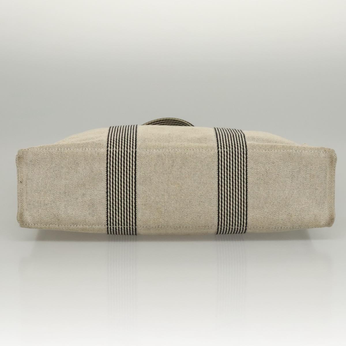 HERMES New Fourre Tout MM Hand Bag Canvas Gray Silver Auth 117285
