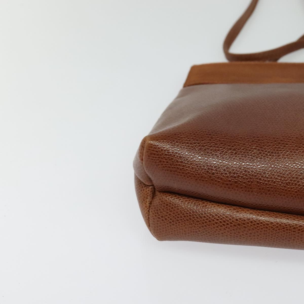 Salvatore Ferragamo Shoulder Bag Leather Brown Gold Auth 117287