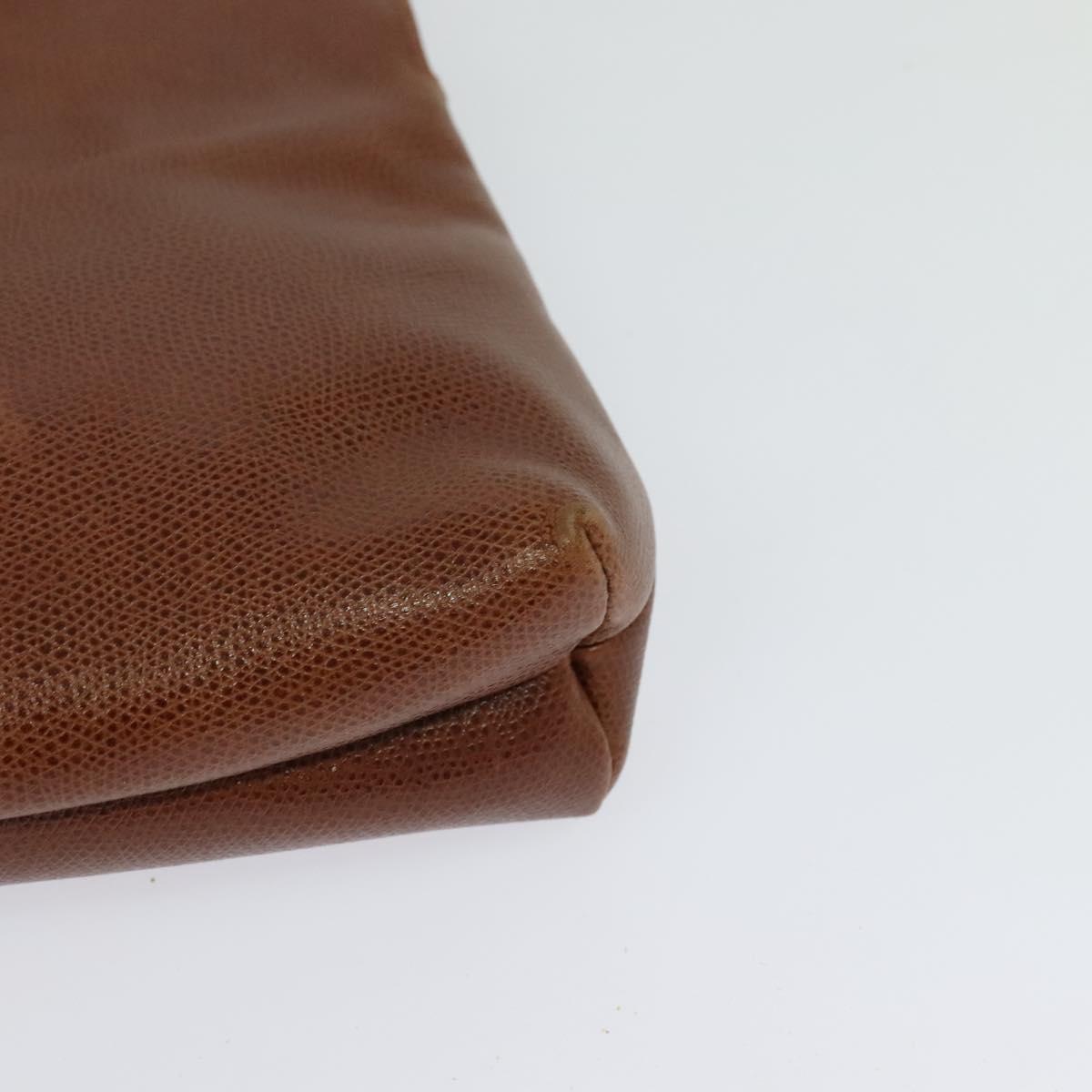 Salvatore Ferragamo Shoulder Bag Leather Brown Gold Auth 117287
