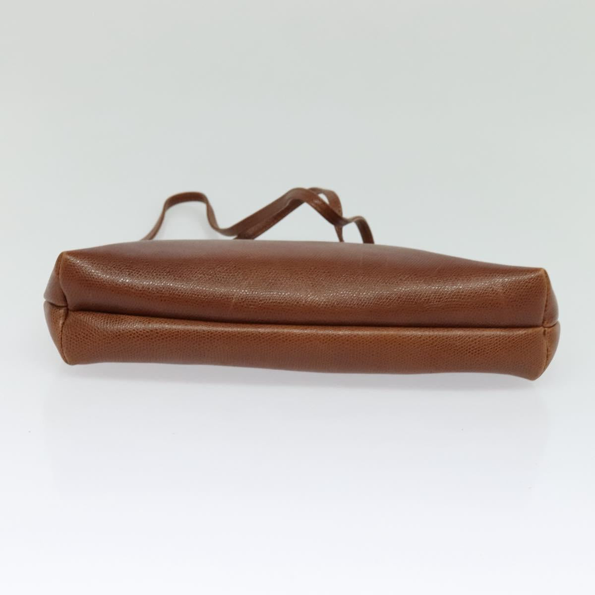 Salvatore Ferragamo Shoulder Bag Leather Brown Gold Auth 117287