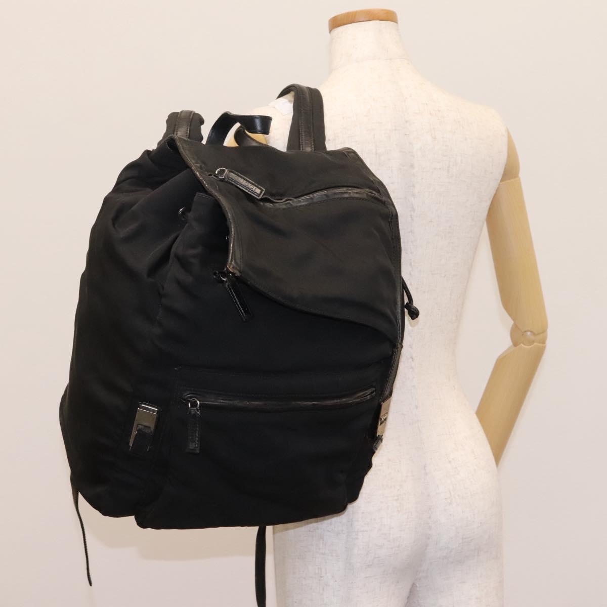 GUCCI Backpack Nylon Black Auth 117288